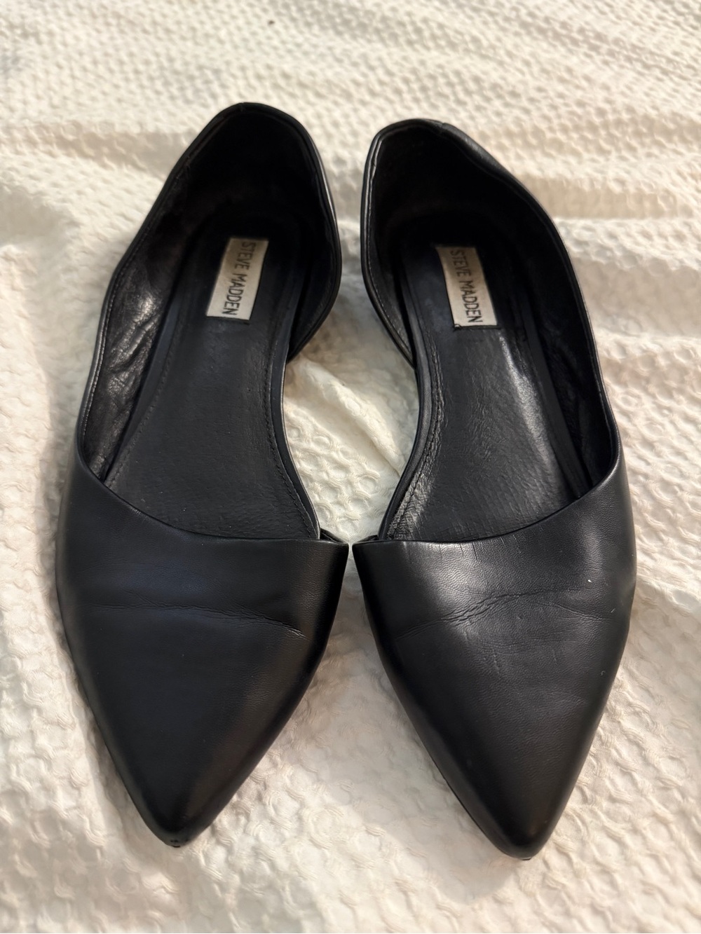 Steve Madden Black Pointed D'Orsay Flats